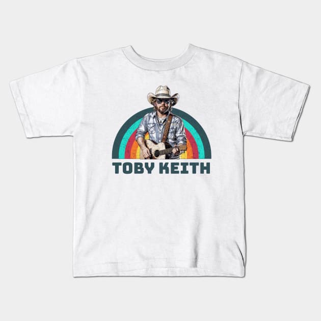 toby// singer vintage country music v43 Kids T-Shirt by jekoba